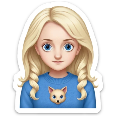 Evanna Lynch is Luna Lovegood in harry potter, wear blue sweater sticker