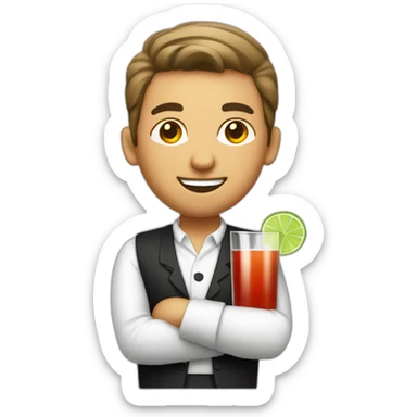 Mixologist bar tender shake cocktail sticker