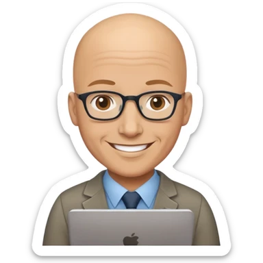 hardworking computer teacher who is bald sticker