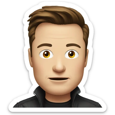 Elon Musk With a humongous forhead sticker