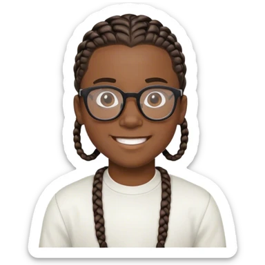 smiling boy with cornrows in glasses indoors sticker