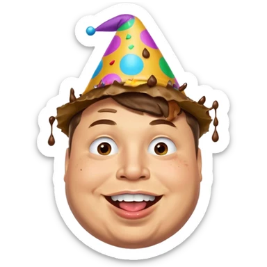 overweight elon musk partying with poop all over his mouth sticker