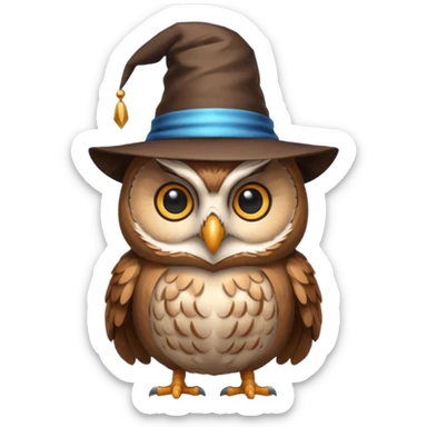 owl with magician hat sticker