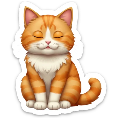 cat full body sitting with one eye closed winking sticker