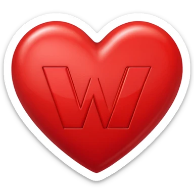 letters, M + V in a heart  sticker