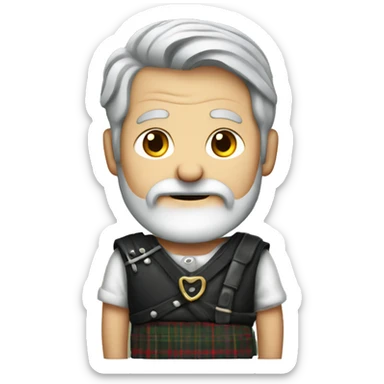 Scottish grey haired man in a kilt sticker