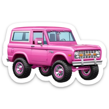 A pink Ford Bronco barbie edition sticker