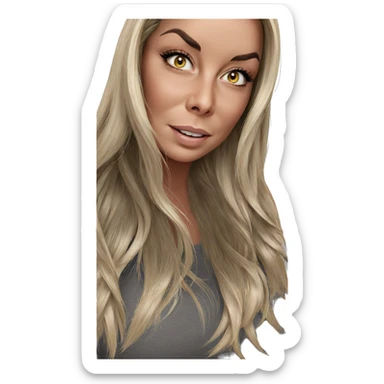 blonde girl looking at viewer sticker