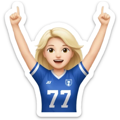 girl cheering on a football game sticker