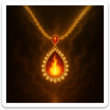 Replace the dark void with a small, powerful flame inside the pendant sticker
