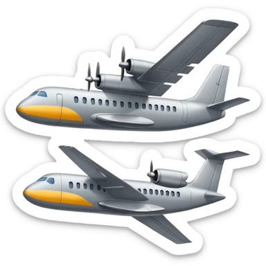 Two large grey rectangle with a plane flying in their direction sticker