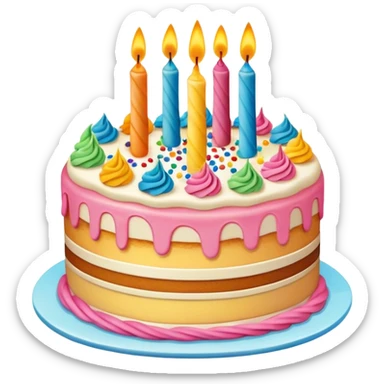 Birthday cake colorful  sticker