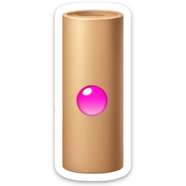 tan cylinder with a pink round half sphere on top  sticker