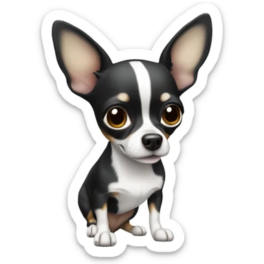 Chihuahua black and white sticker