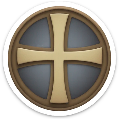 circle with triple tau cross inside sticker