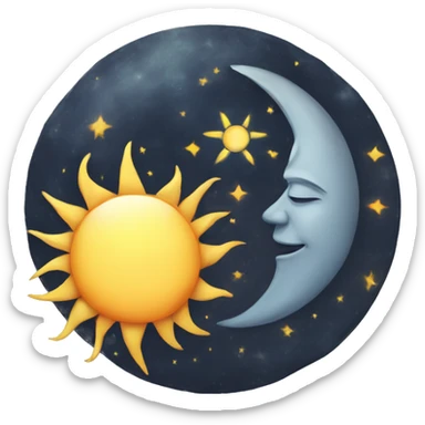 celestial moon and sun sticker
