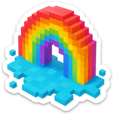Water in rainbow  sticker