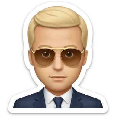 Emanuel macron avec des lunettes de soleil  sticker