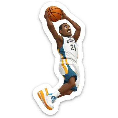 a basketball player dunking sticker
