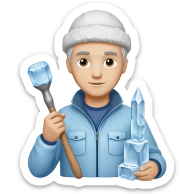 Sculptor with chisel & mallet,Ice Sculptors. sticker