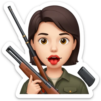 Shotgun in mout sticker