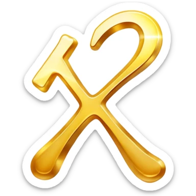 Ethereal golden vitamin K2 symbol floating beside a luminous glowing bone. The K2 symbol emits gentle rays of light that flow toward the bone, causing it to shine with a strengthening golden aura. sticker