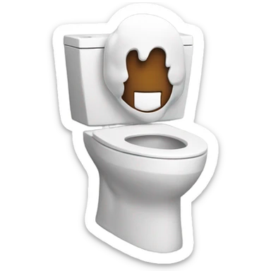 toilet with a man coming out of it sticker