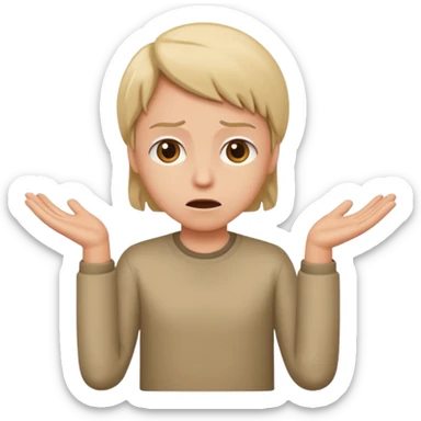 confused face with shrug sticker