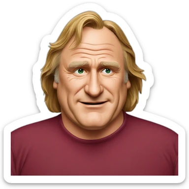Gérard Depardieu avec verre de vin rouge sticker