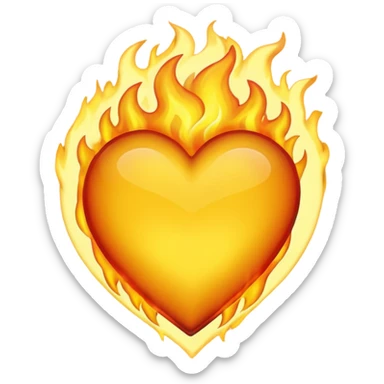 Из этого стикера ❤‍🔥, сделай точно такой же, но вместо красного сердца, жёлтое sticker