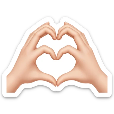 two hands each forming half of a heart, together making a full heart sticker