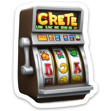 Create a unique emoji of a slot machine with three thumbs up across the top reel and the word like across the bottom reel and like money signs or coins coming out? sticker