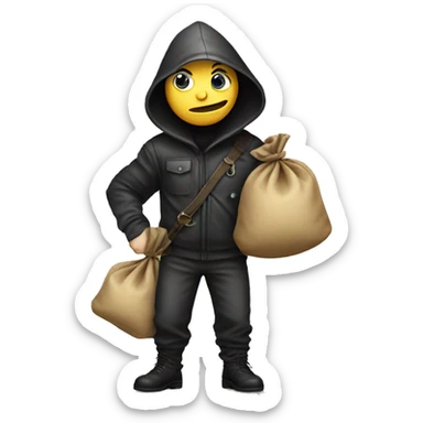 sneaky burglar with loot sack sticker