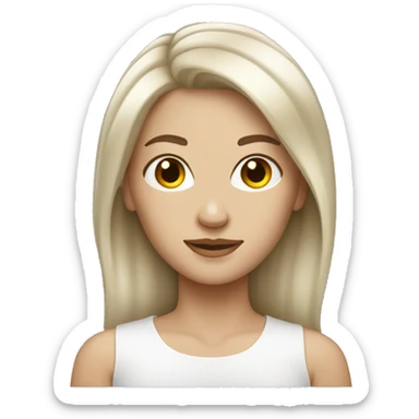 White skin highlight hair woman sticker