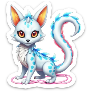 Neon Vibrant Pulsating Trail-glowing Chromatic Trico-Serval-Absol-Salamence-Silvally-Dragon-Snake-fusion-hybrid sticker