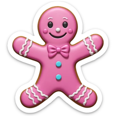 pink gingerbread man sticker