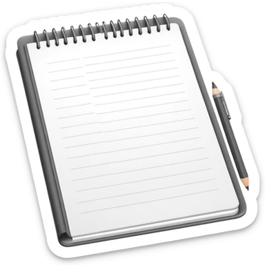 open sketchbook with a pencil above sticker