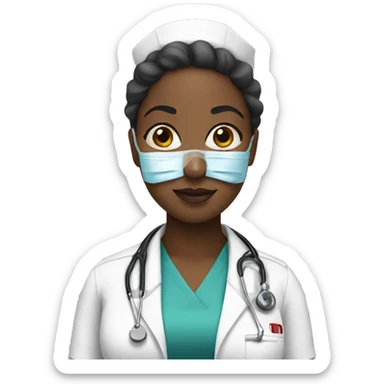 a black woman professional nurse sticker
