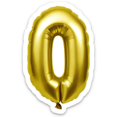 Foil balloon gold number 0 closed sticker
