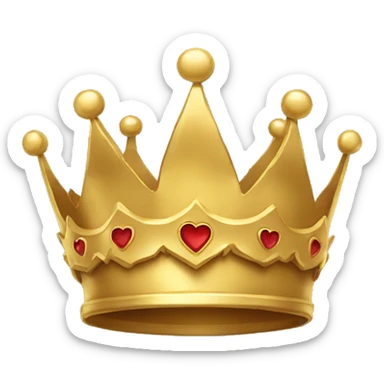  Golden crown with a heart  sticker