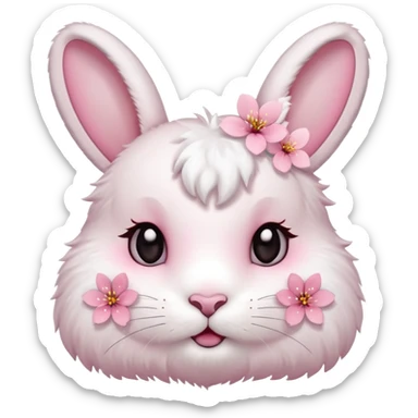 A cherry blossom with a bunny face 🌸🐰 sticker