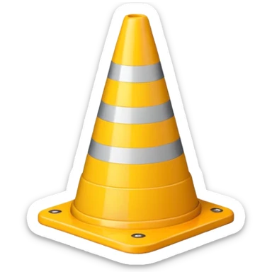 Warning Cone yellow  sticker