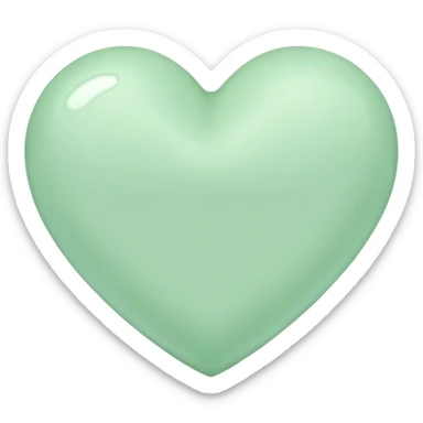 pastel green heart sticker