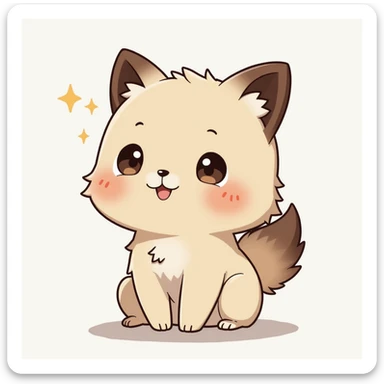 chiikawa character, realistic animal features, subtle pastel background, cute and friendly sticker