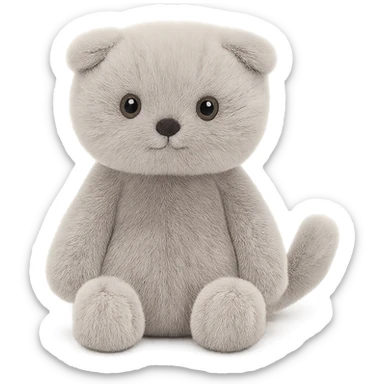 cute scottish fold kitty jellycat plushie sticker