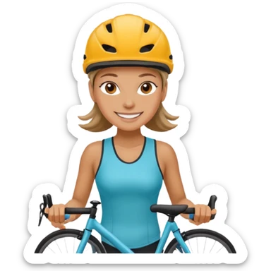 cyclist woman sticker
