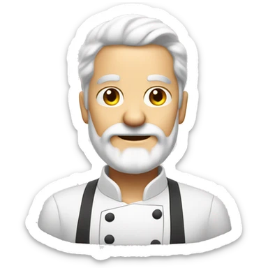 White haired and bearded cook man chef cook sticker