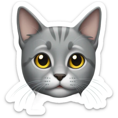Gray cat sticker