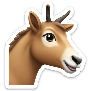 happy smiling brown chamois left hoof up sticker