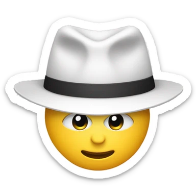 White hat with face without elements sticker